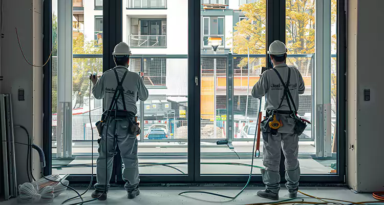 Patio Door Glass Replacement with Built-In Blinds in West Lealman, FL